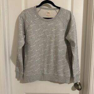 Champion Gray Logo Crewneck Sweatshirt, L